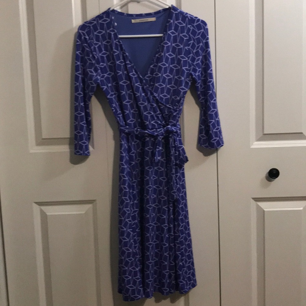 Hawthorn wrap dress with geometric pattern